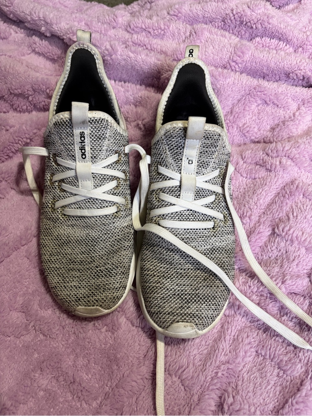 adidas Women Grey Knit Slip-On Athletic Sneakers